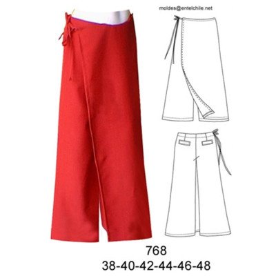 768 - Molde de Pantalón pareo basta ancha (31 cms 768 - Molde de Pantalón pareo basta ancha (31 cms