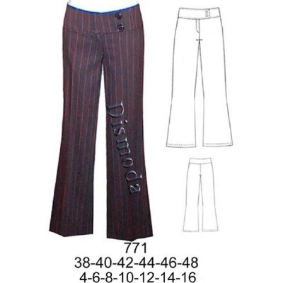 771 - Molde de Pantalón pretina ancha a la cadera basta ( 28 cm 771 - Molde de Pantalón pretina ancha a la cadera basta ( 28 cm
