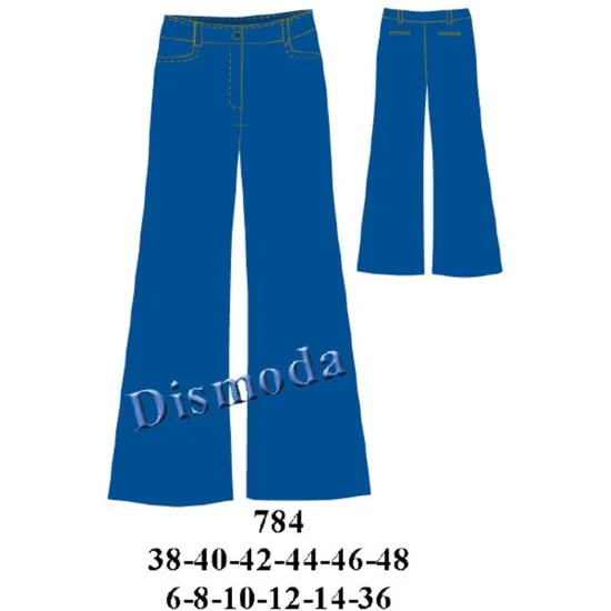 784 - Molde de Pantalón escolar con bolsillo 784 - Molde de Pantalón escolar con bolsillo