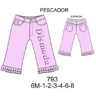 793 - Molde de Pantalón pescador con volante en basta