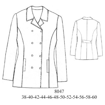 8047 - Molde de Chaquetón corte princesa