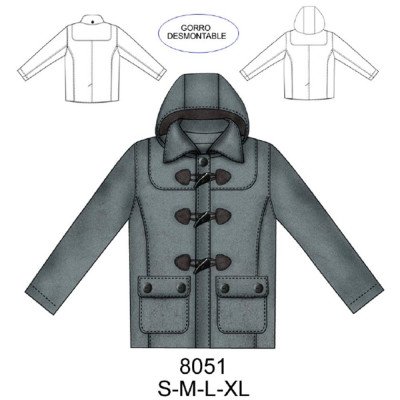 8051 - Molde de Montgomery juvenil largo 70 cms 8051 - Molde de Montgomery juvenil largo 70 cms