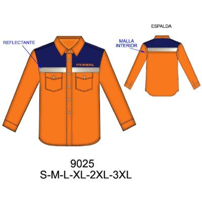 9025 - Molde de Camisa de seguridad con reflectante 9025 - Molde de Camisa de seguridad con reflectante