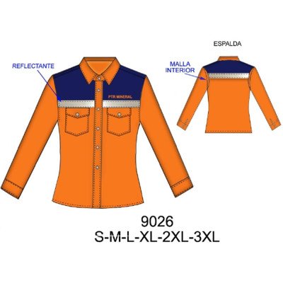 9026 - Molde de Blusa de seguridad con reflectante 9026 - Molde de Blusa de seguridad con reflectante