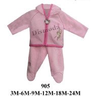 905 - Molde de Buzo bebe con patita, manga raglan con gorro, y vivo en contornos