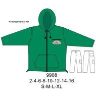 9908 - Molde de Polerón con cierre y gorro;