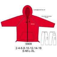 9909 - Molde de Polerón raglan con cierre y gorro aplicación vivo en sisa;