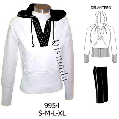 9954 - Molde de Polerón con gorro y pata de puño alto