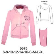 9975 - Molde de Buzo de lola con bolsillo canguro y cierre en delantero