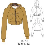 9979 - Molde de Polerón corto manga reglan (largo 36 cms