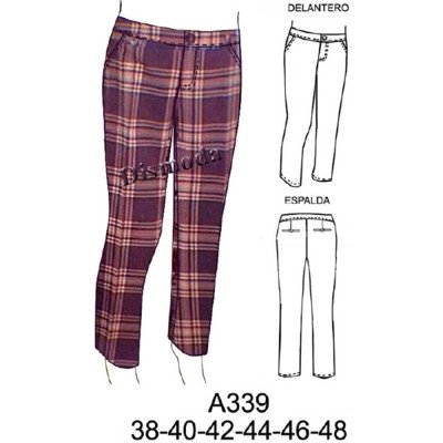 A339 - Molde de Pantalón de vestir pitillo A339 - Molde de Pantalón de vestir pitillo