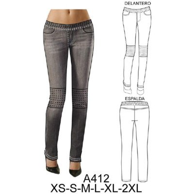 A412 - Molde de Pantalón leggin con marrueco y bolsillo falso A412 - Molde de Pantalón leggin con marrueco y bolsillo falso