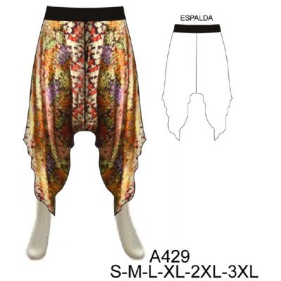 A429 - Molde de Pantalón bombacho tipo falda tiro largo A429 - Molde de Pantalón bombacho tipo falda tiro largo