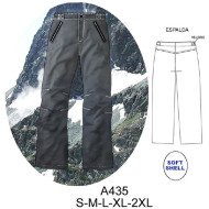A435 - Molde de Pantalón soft shell hombre