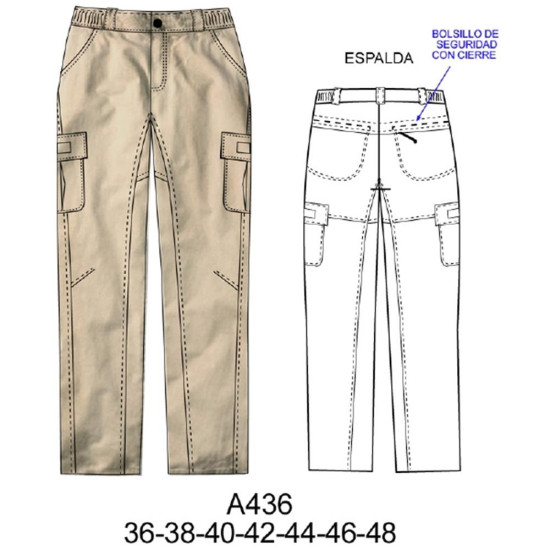 A436 - Molde de Pantalón treking mujer