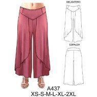 A437 - Molde de Pantalón cruzado con capa en delantero