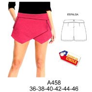 A458 - Molde de Short con capaz cruzadas, asimétrico