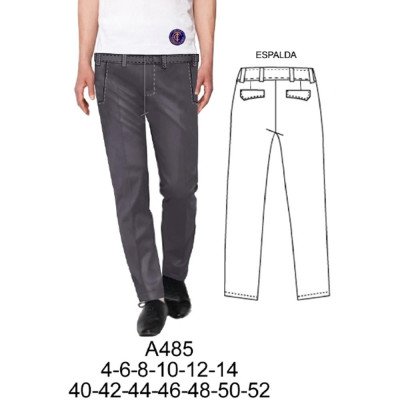 A485 - Molde de Pantalón escolar con pinza A485 - Molde de Pantalón escolar con pinza