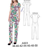 A503 - Molde de Entero ajustado corte princesa, pierna recta