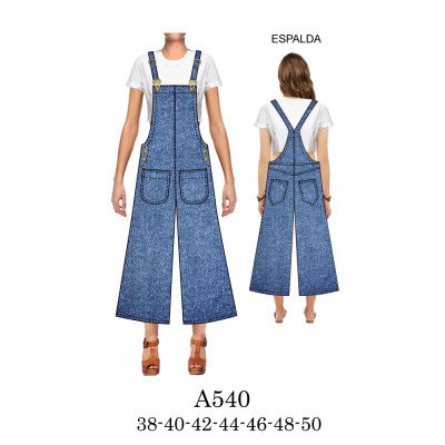 A540 - Molde de Jardinera larga basta ancha, bolsillo parche A540 - Molde de Jardinera larga basta ancha, bolsillo parche