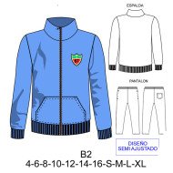 B2 - Molde de Buzo de hombre, niño con cuello y cierre 