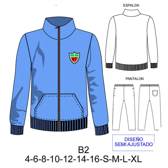 B2 - Molde de Buzo de hombre, niño con cuello y cierre B2 - Molde de Buzo de hombre, niño con cuello y cierre