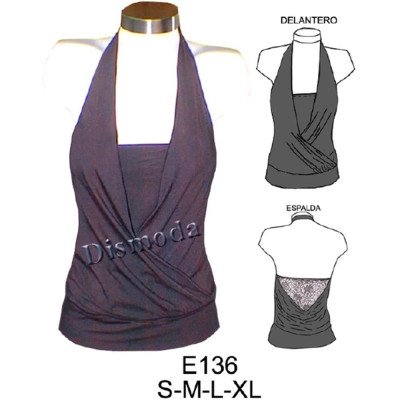 E136 - Molde de Polera cruzada recogida en delantero (sin espalda)