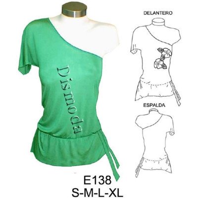 E138 - Molde de Polera asimétrica con amarra al costado