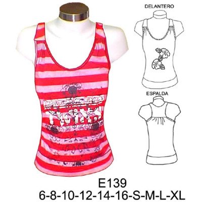 E139 - Molde de Polera con recogido en delantero y espalda (espalda tipo musculosa) E139 - Molde de Polera con recogido en delantero y espalda (espalda tipo musculosa)