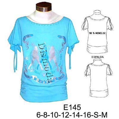 E145 - Molde de Polera con abertura en mangas E145 - Molde de Polera con abertura en mangas