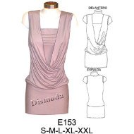 E153 - Molde de Polera cruzada con pretina ancha