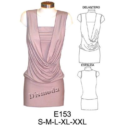 E153 - Molde de Polera cruzada con pretina ancha