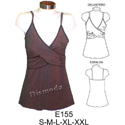 E155 - Molde de Polera con delantero cruzado