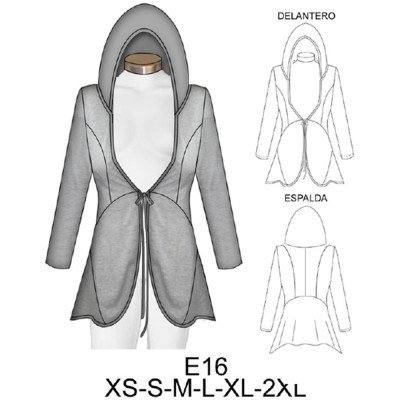 E16 - Molde de Tapado juvenil con gorro amarra al centro