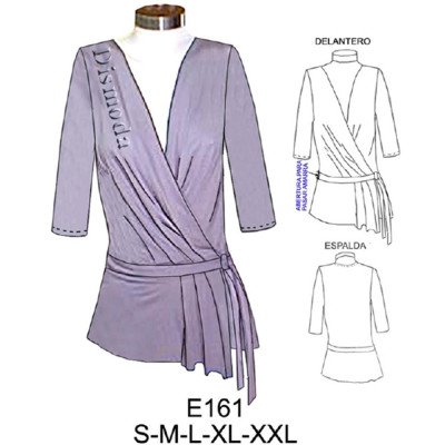 E161 - Molde de Polera cruzada con pinzas en delantero E161 - Molde de Polera cruzada con pinzas en delantero