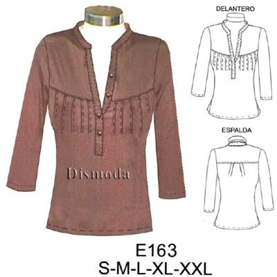 E163 - Molde de Polera cuello mao E163 - Molde de Polera cuello mao