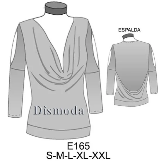 E165 - Molde de Polera drapeada E165 - Molde de Polera drapeada