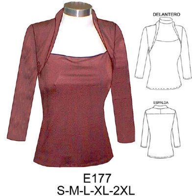 E177 - Molde de Polera con imitación bolero E177 - Molde de Polera con imitación bolero