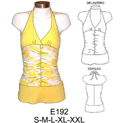 E192 - Molde de Polera con recogido en delantero, amarrada al cuello E192 - Molde de Polera con recogido en delantero, amarrada al cuello