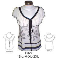 E327 - Molde de Polera escotada doble cuello sin manga