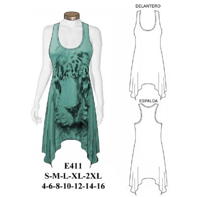 E411 - Molde de Polera tipo vestido E411 - Molde de Polera tipo vestido
