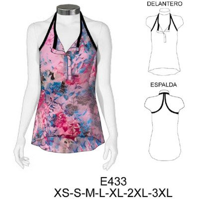 E433 - Molde de Polera sin hombros con pata, espalda musculosa largo delantero 62 cms E433 - Molde de Polera sin hombros con pata, espalda musculosa largo delantero 62 cms