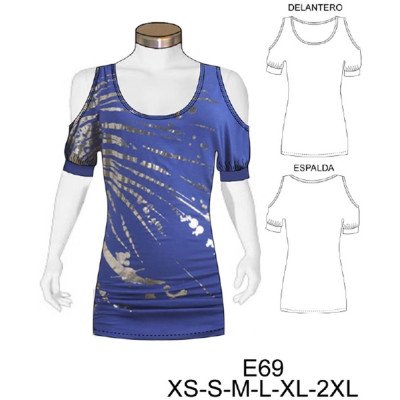 E69 - Molde de Polerón manga corta kimono (largo 75 cms E69 - Molde de Polerón manga corta kimono (largo 75 cms