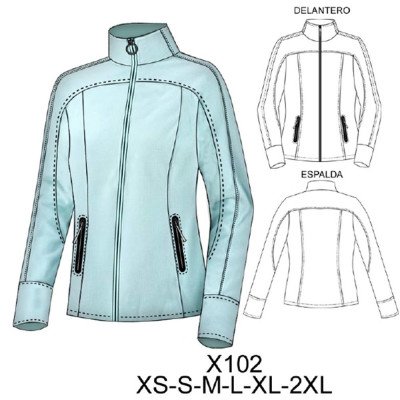 X102 - Molde de Casaca dama softshell X102 - Molde de Casaca dama softshell