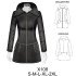 X108 - Molde de Abrigo entallado con cuello amplio abierto, cierre central, cortes princesa, bolsillos con cierre y faldón evase