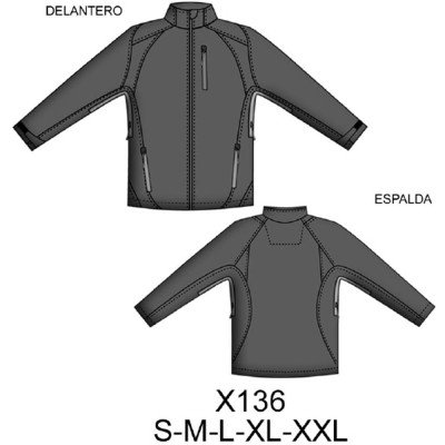 X136 - Molde de Casaca softshell X136 - Molde de Casaca softshell