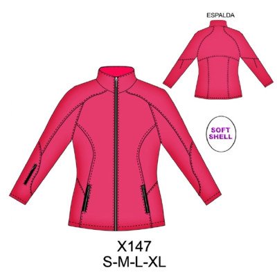 X147 - Molde de Casaca soft shell mujer corte anatómico X147 - Molde de Casaca soft shell mujer corte anatómico