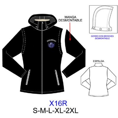 X16R - Molde de Chaqueta manga y gorro desmontable X16R - Molde de Chaqueta manga y gorro desmontable