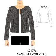 X176 - Molde de Tapado tipo chanell, corte princesa