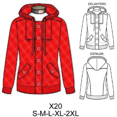 X20 - Molde de Polerón con gorro